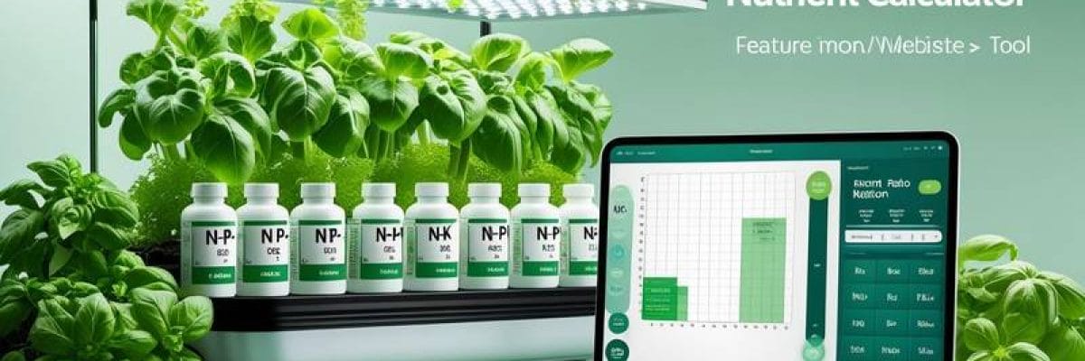hydroponic nutrient calculator showing NPK gram requirements and EC targets for hydroponic systems